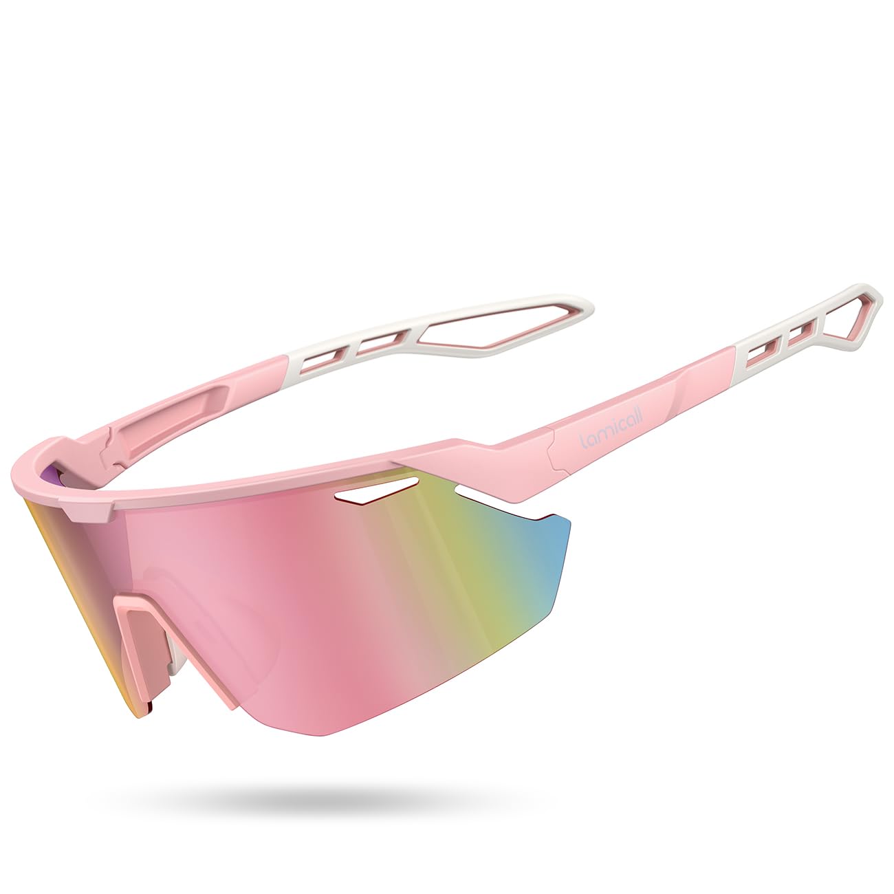 Lamicall Occhiali da Sole Ciclismo Polarizzati, [24g Ultraleggero] Anti-UV400, TR90-Telaio, Nasello Regolabile, Occhiali da Sole Sportivi per Uomo e Donna, per Pesca/Corsa/Sport all'Aperto