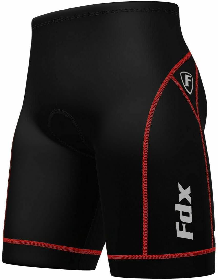 FDX Pantaloncini Ciclismo Uomo Imbottiti 3D, Intimo MTB Traspirante e Asciugatura Rapida, Antiscivolo, Shorts Bici da