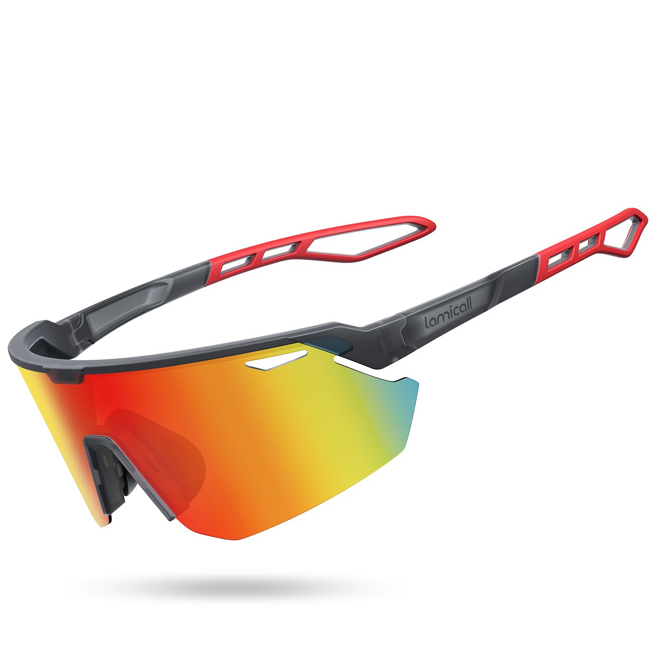 Lamicall Occhiali da Sole Ciclismo Polarizzati, [24g Ultraleggero] Anti-UV400, TR90-Telaio, Nasello Regolabile, Occhiali da Sole Sportivi per Uomo e Donna, per Pesca/Corsa/Sport all'Aperto