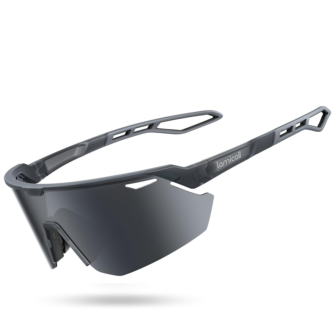 Lamicall Occhiali da Sole Ciclismo Polarizzati, [24g Ultraleggero] Anti-UV400, TR90-Telaio, Nasello Regolabile, Occhiali da Sole Sportivi per Uomo e Donna, per Pesca/Corsa/Sport all'Aperto
