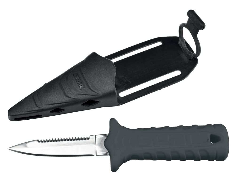 SEAC Samurai Coltello Sub per Pesca in Apnea e Immersione Subacquea, Pugnale Subacqueo con Fascia in Velcro Unisex Adulto