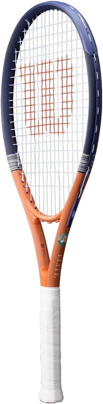 Wilson Racchetta da Tennis Roland-Garros 2026 Elite, Con Tecnologia Volcanic Frame per Maggiore Stabilità, Bilancia Potenza e Sensibilità, Blu Navy/Arancione, Grip 3