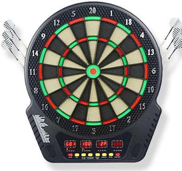 Cible de fléchettes électronique – Ensemble de fléchettes électroniques à pointe plastique, 4 écrans LCD, 27 modes de jeu, jusqu'à 16 joueurs, pour professionnels, amateurs et débutants