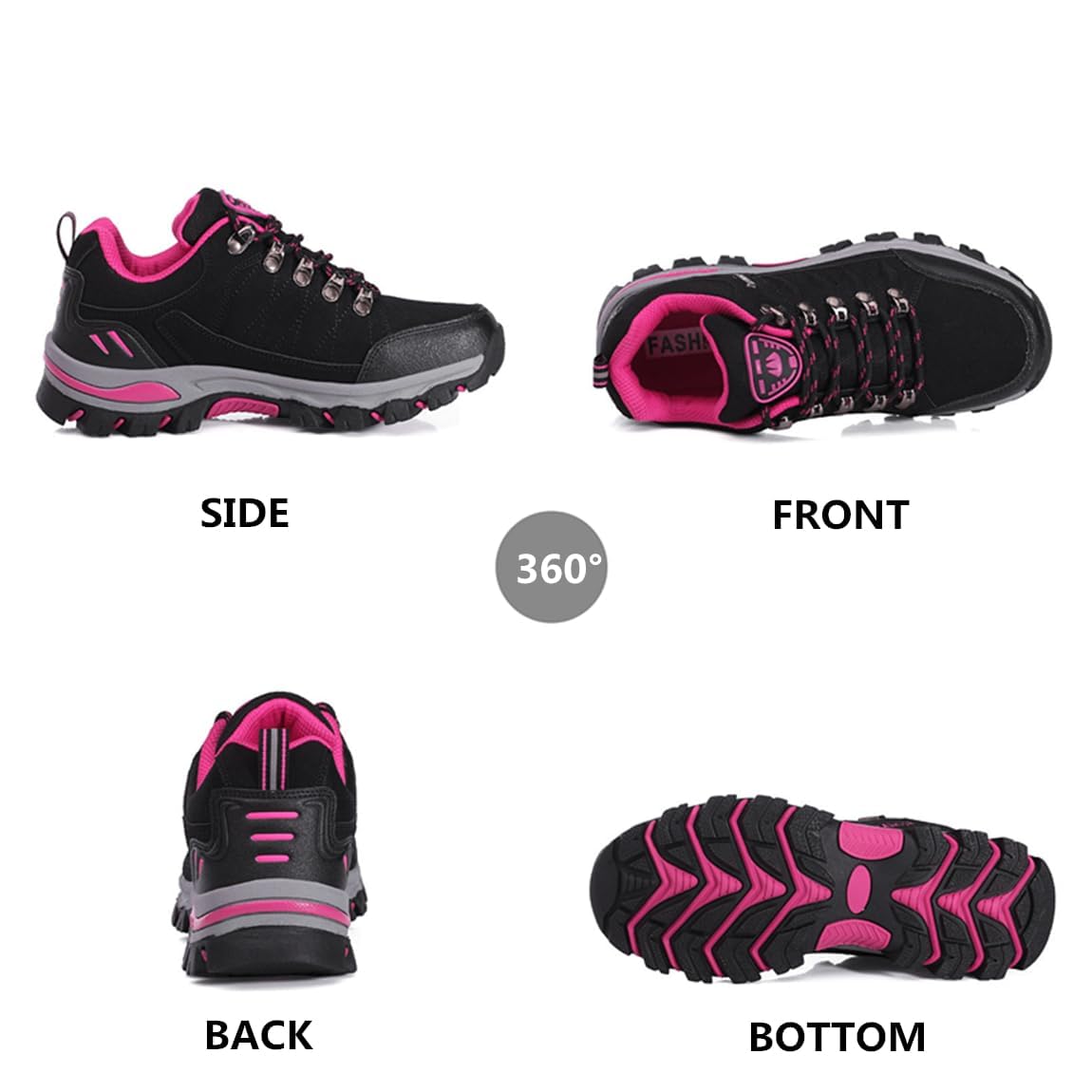 Scarpe da Trekking da Donna Scarpe Sportive Basse Scarpe da Trekking Leggere all'aperto Scarpe da Trekking Antiscivolo Adatte al Campeggio e all'escursionismo Nero Grigio Viola Rosa 36-42EU