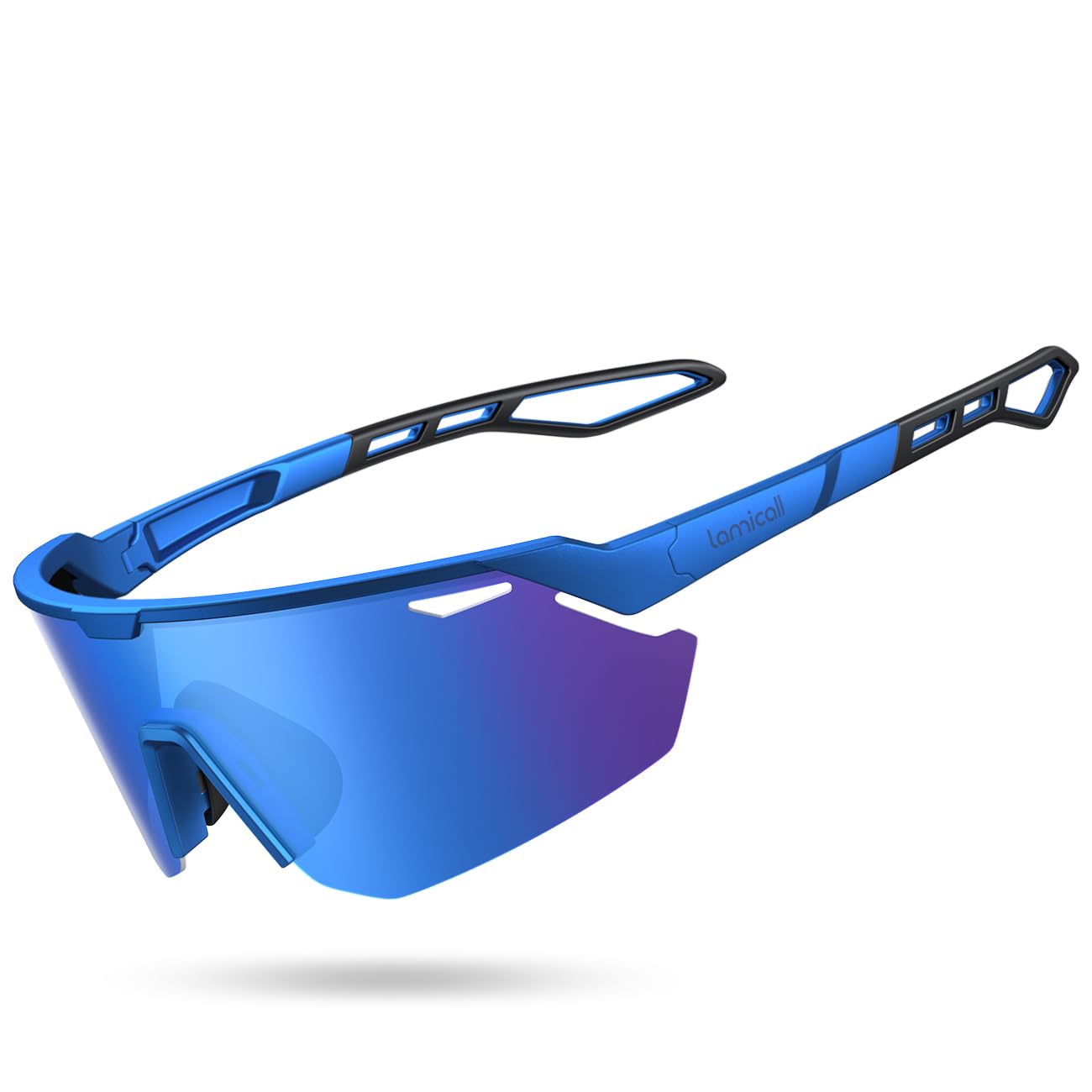 Lamicall Occhiali da Sole Ciclismo Polarizzati, [24g Ultraleggero] Anti-UV400, TR90-Telaio, Nasello Regolabile, Occhiali da Sole Sportivi per Uomo e Donna, per Pesca/Corsa/Sport all'Aperto