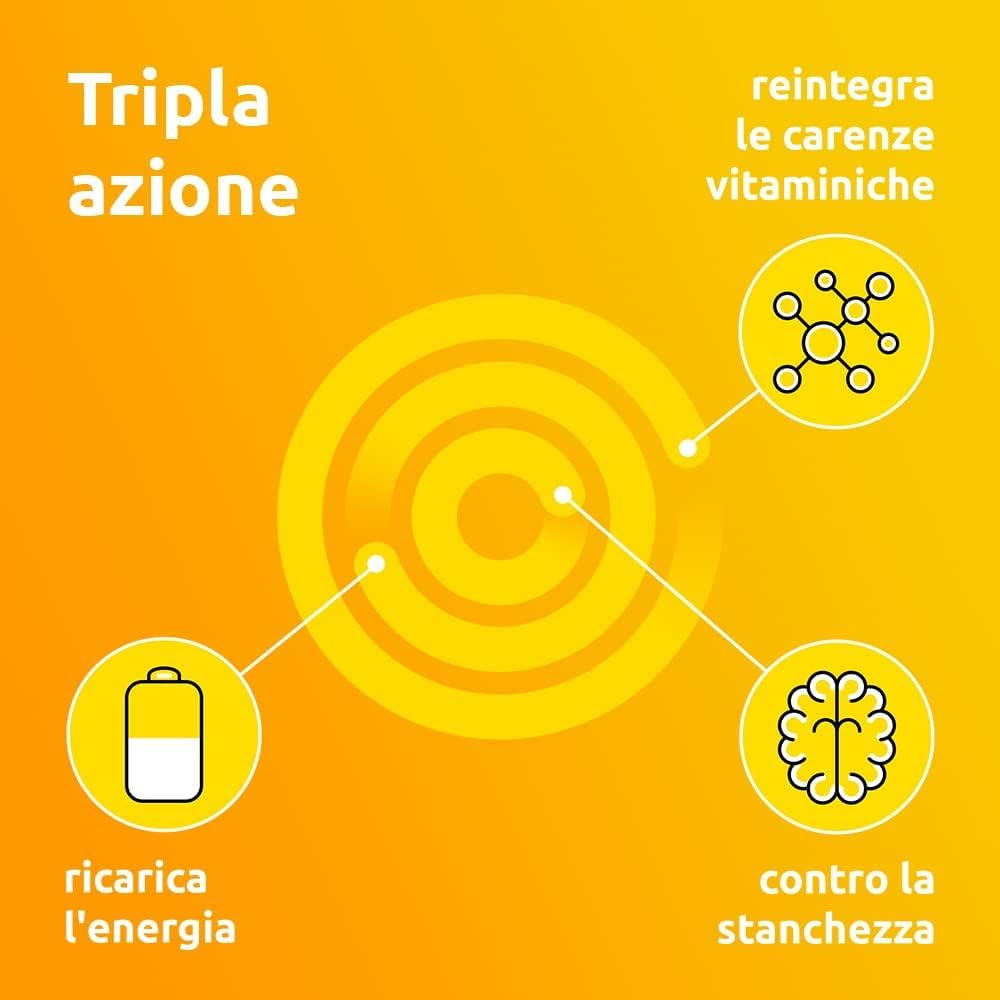 Supradyn Ricarica Multivitaminico Completo Vitamine e Minerali per Adulti, Integratore Vitamine A, B, C, D3, E, K, Magnesio, Calcio, Zinco, Selenio e Q10, Gusto Arancia 60 Compresse Effervescenti