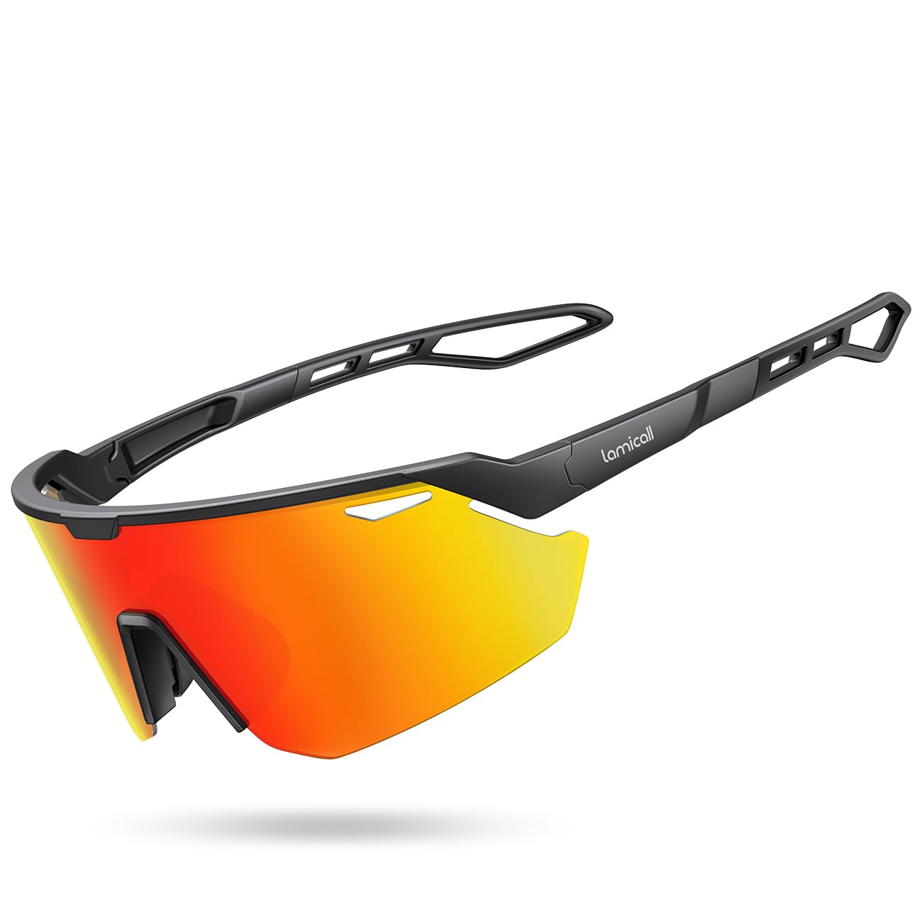 Lamicall Occhiali da Sole Ciclismo Polarizzati, [24g Ultraleggero] Anti-UV400, TR90-Telaio, Nasello Regolabile, Occhiali da Sole Sportivi per Uomo e Donna, per Pesca/Corsa/Sport all'Aperto