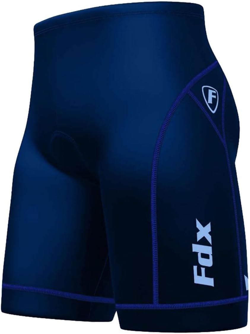 FDX Pantaloncini Ciclismo Uomo Imbottiti 3D, Intimo MTB Traspirante e Asciugatura Rapida, Antiscivolo, Shorts Bici da