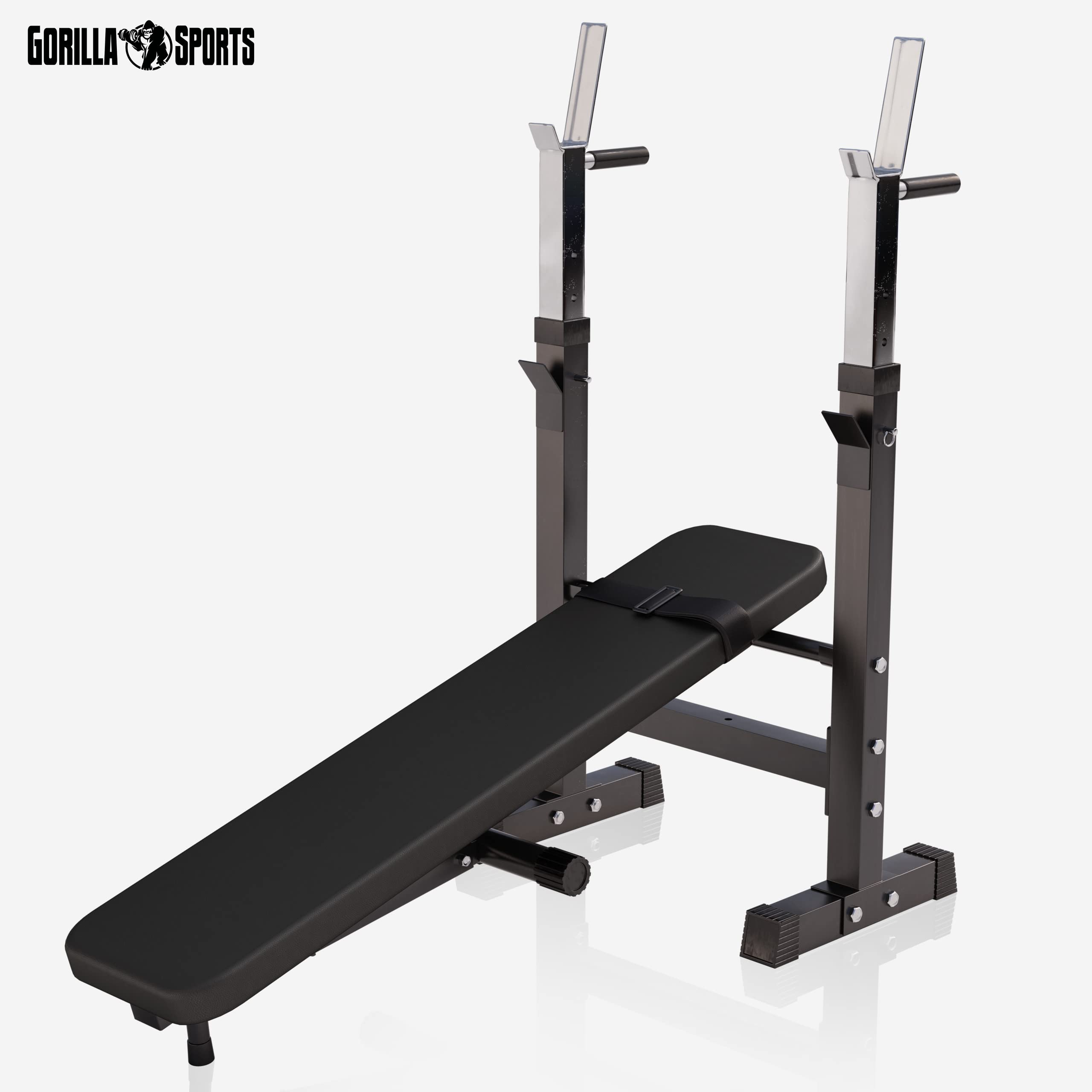 GORILLA SPORTS® Panca Pesi Multifunzione Regolabile – Pieghevole con Porta, Bilanciere e Manubri con Dischi 38/70/100 kg – Piana/Inclinata, Struttura Robusta Max 200 kg – Palestra Casa Fitness