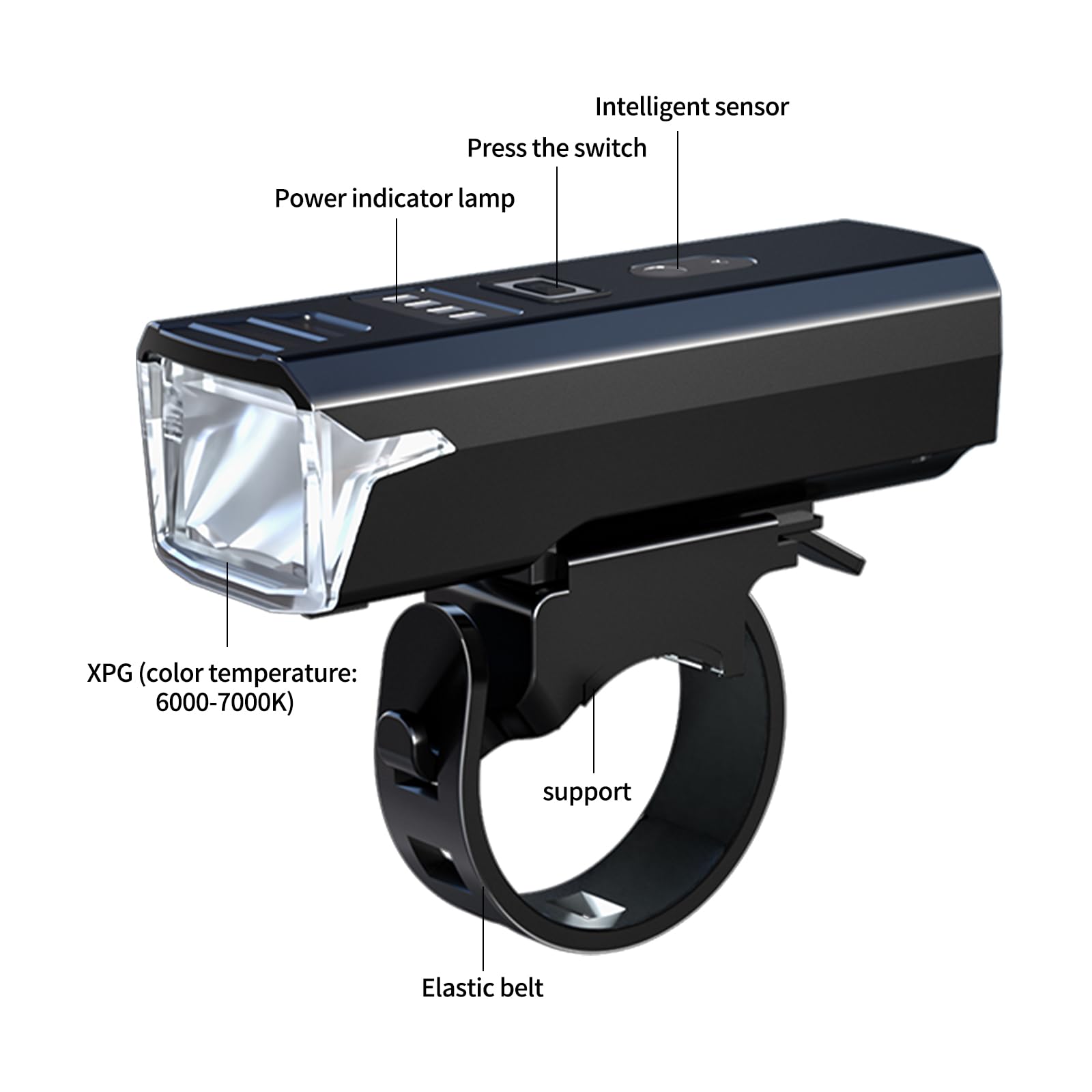Luci Bici Ricaricabili USB,Luci Bicicletta LED Potenti Super Luminoso 2000 Lumens Luce Bici Anteriore e Posteriore ，Impermeabile IPX5 Set di luci per Bicicletta per Strada e Montagna