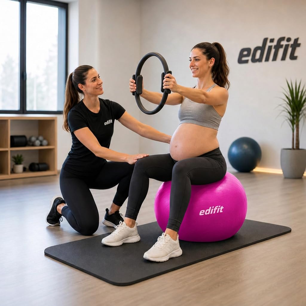 EDIFIT Palla Fitness, Pilates Attrezzi Casa, Incluso il Gonfiatore, Fitball, Yoga Accessori, Palla Gravidanza, Ginnastica Ritmica