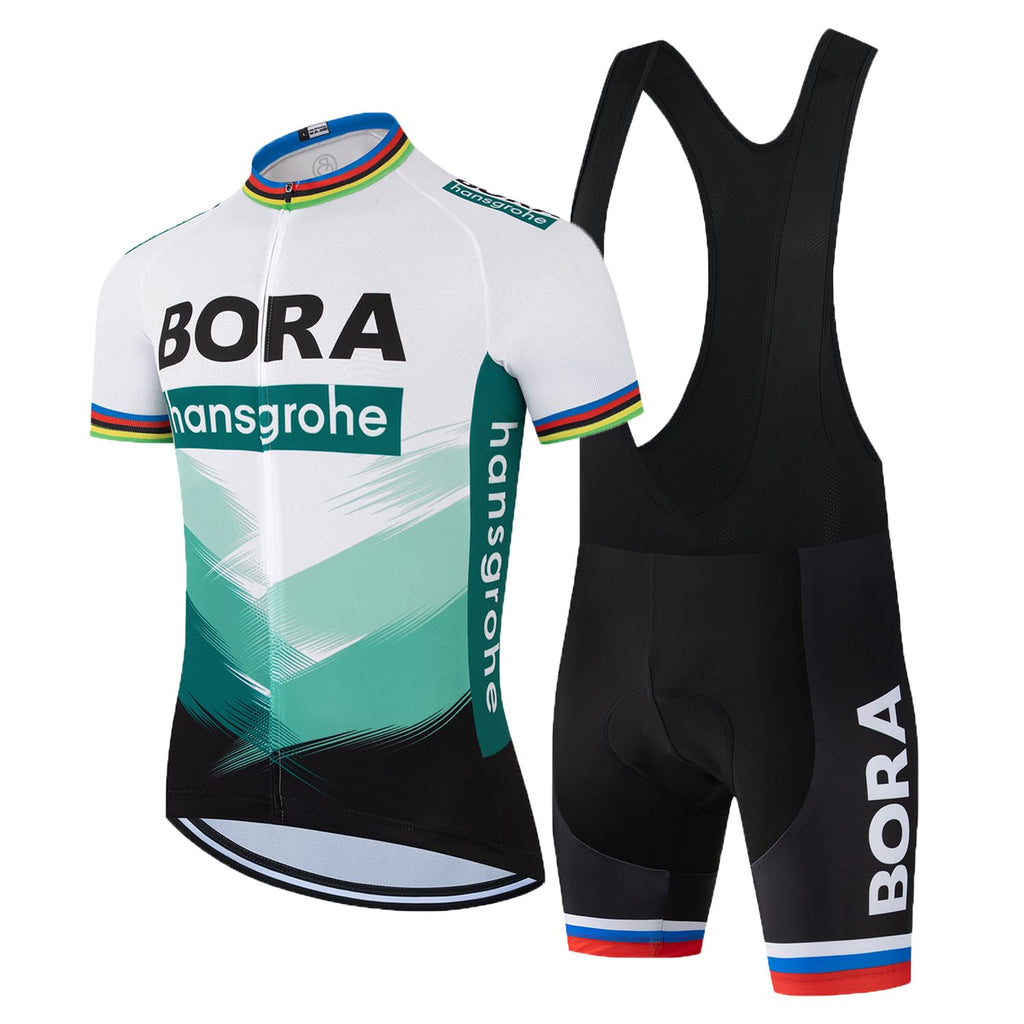 Abbigliamento Ciclismo da Uomo Maniche Corte Completo Bici Completo Ciclismo Manica Corta Tuta Ciclismo Uomo Pantaloncini con Bretelle in Gel 3D Traspirante e ad Asciugatura Rapida