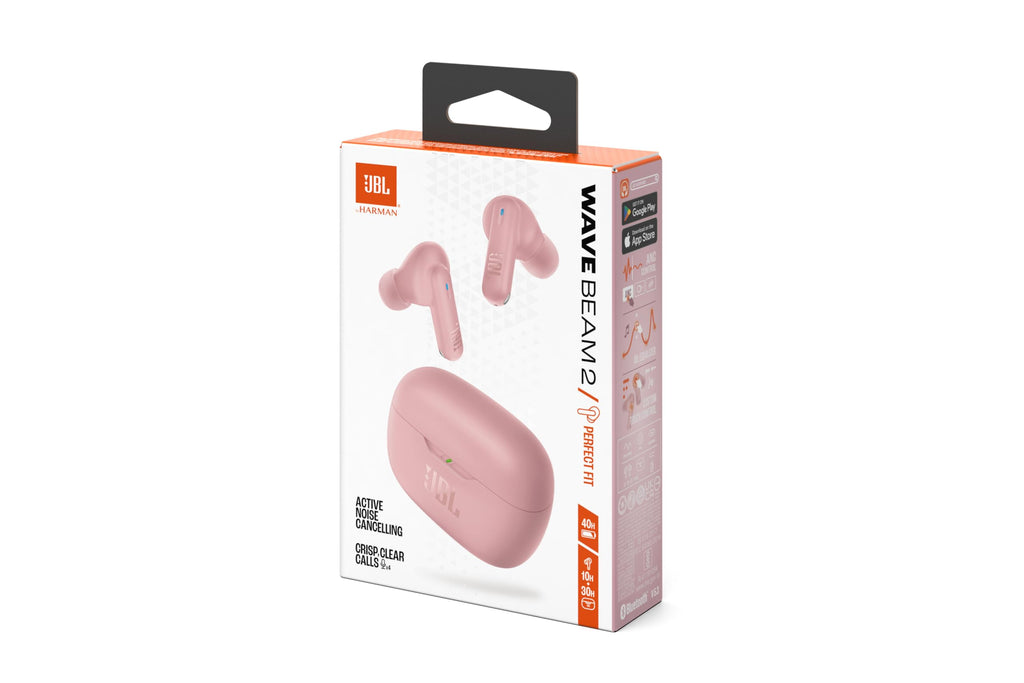 JBL Wave Beam 2, Auricolari Wireless con Cancellazione del Rumore, Nero | Bluetooth 5.3, 40 Ore di Autonomia, Suono JBL Pure Bass, Smart Ambient, Connessione Multipoint, Design Chiuso a Stick