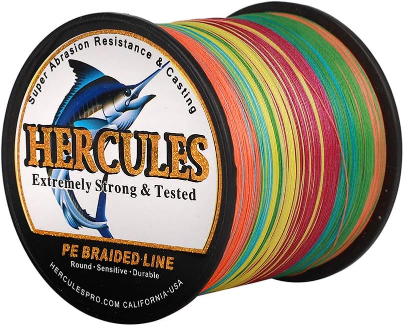 HERCULES Super Cast 100 m – 2000 m Yards filo da pesca intrecciato 10 lb – test per acqua salata acqua dolce PE intrecciato filo di pesce Superline 8 fili