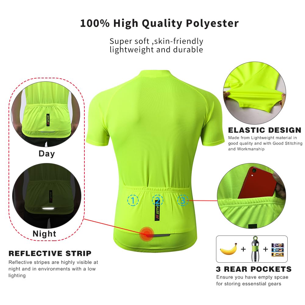 FEIXIANG Maglia Ciclismo Maniche Corte,Maglietta Mountain Bike Uomo Asciugatura Veloce T-Shirt off-Road Sportswear Estate