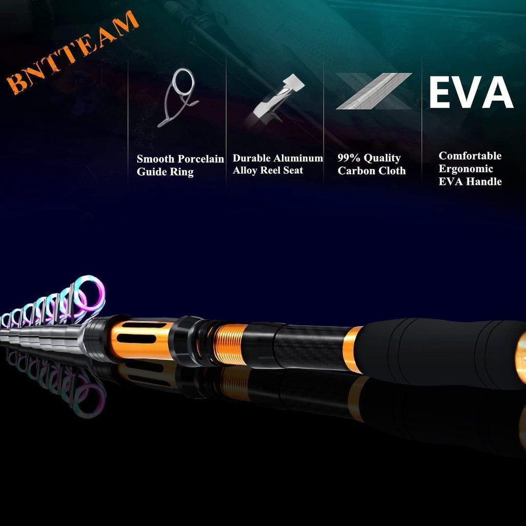 Nuova Portatile Canna da Pesca 99% Fibra di Carbonio con Punta Fluorescente Della Canna,Telescopico Super Hard Ultralight Palo da Pesca per Surf