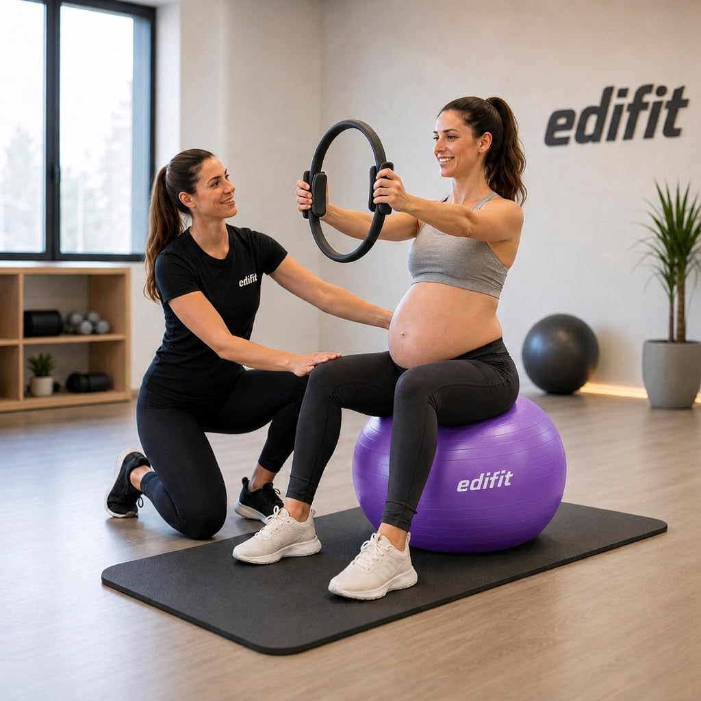 EDIFIT Palla Fitness, Pilates Attrezzi Casa, Incluso il Gonfiatore, Fitball, Yoga Accessori, Palla Gravidanza, Ginnastica Ritmica