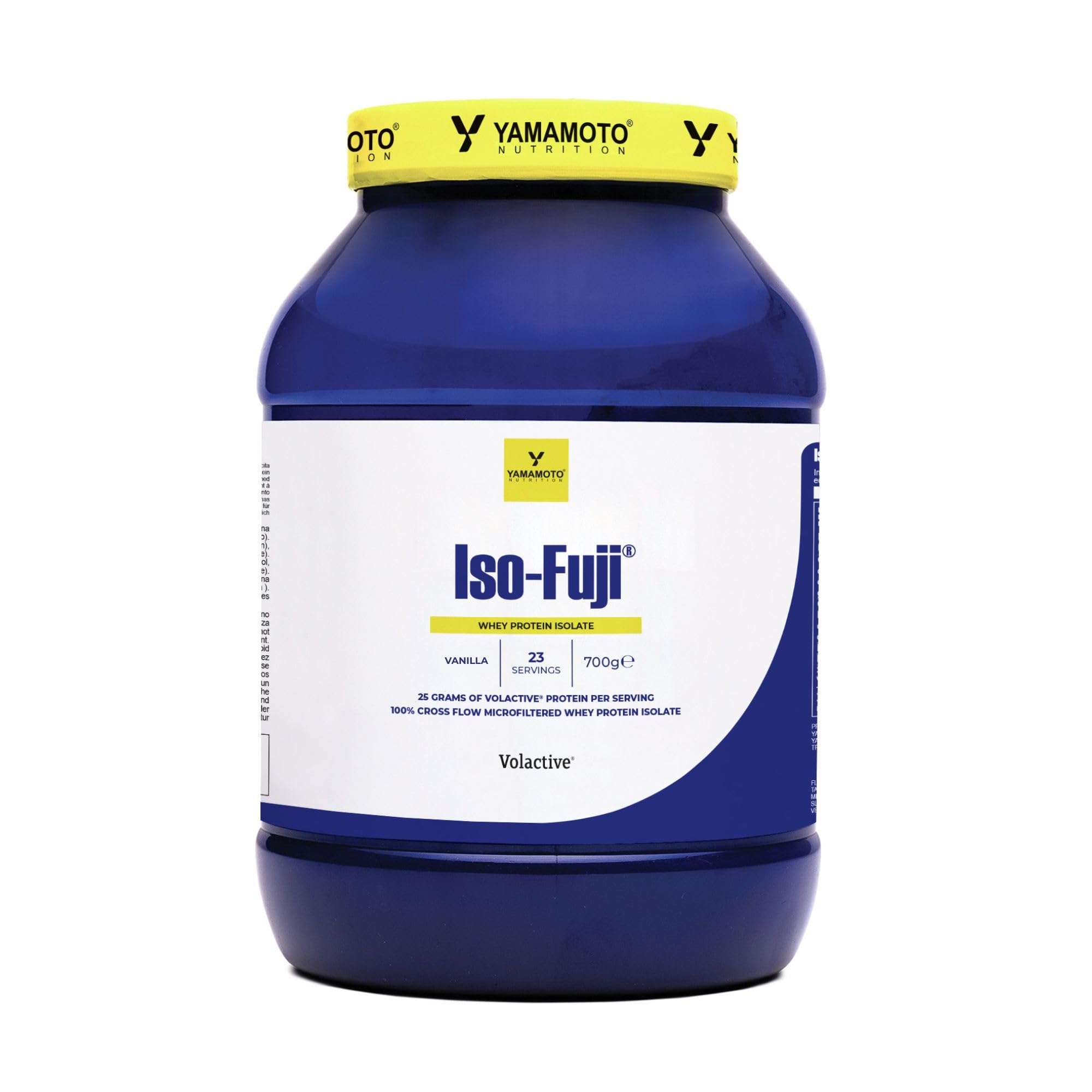 YAMAMOTO NUTRITION Iso-FUJI 700 grammi, 100% proteine del siero di latte isolate di qualità Volactive® UltraWhey XP, altissimo contenuto proteico e adatte ad ogni momento