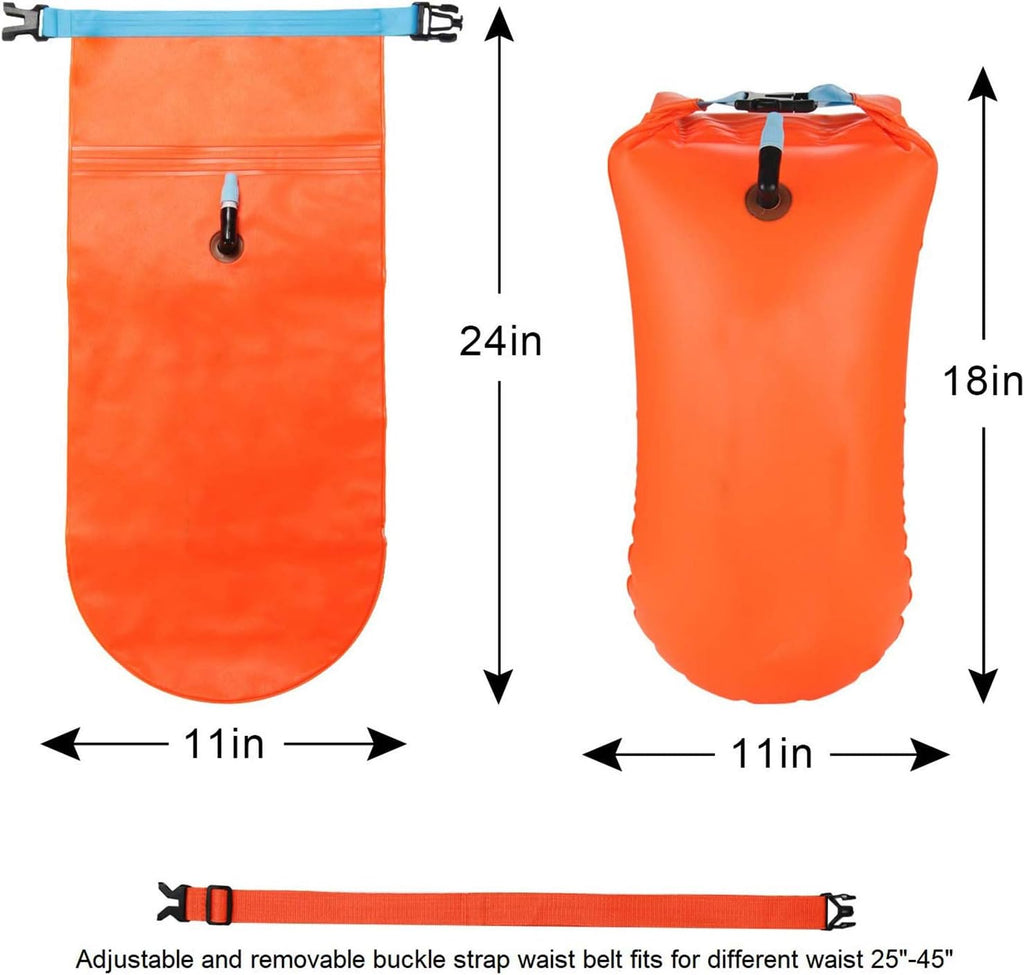 Boa Nuoto acque libere con Tasca Impermeabile,20L,Nuoto Boa per i nuotatori all'Aria Aperta e triatleti, l'airbag Galleggiantea Boa Altamente visibile di Nuoto.