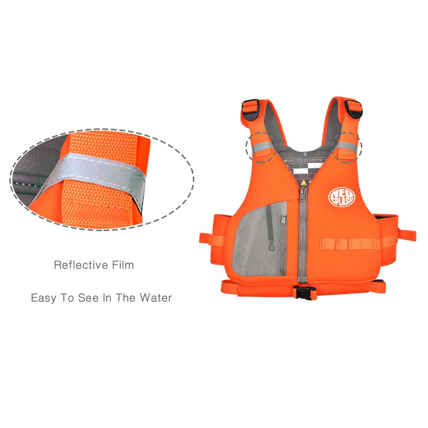 Aiuto al Galleggiamento Adulti, Giubbotto Solido, Ideale per Sport Acquatici, kayak, Sup, Canottaggio, Snorkeling