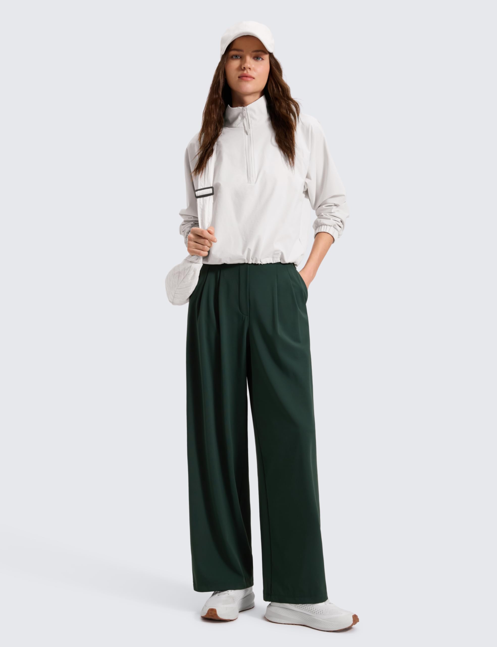 CRZ YOGA 4-Way Stretch Pantaloni da Lavoro Wide Leg Pantaloni da Donna