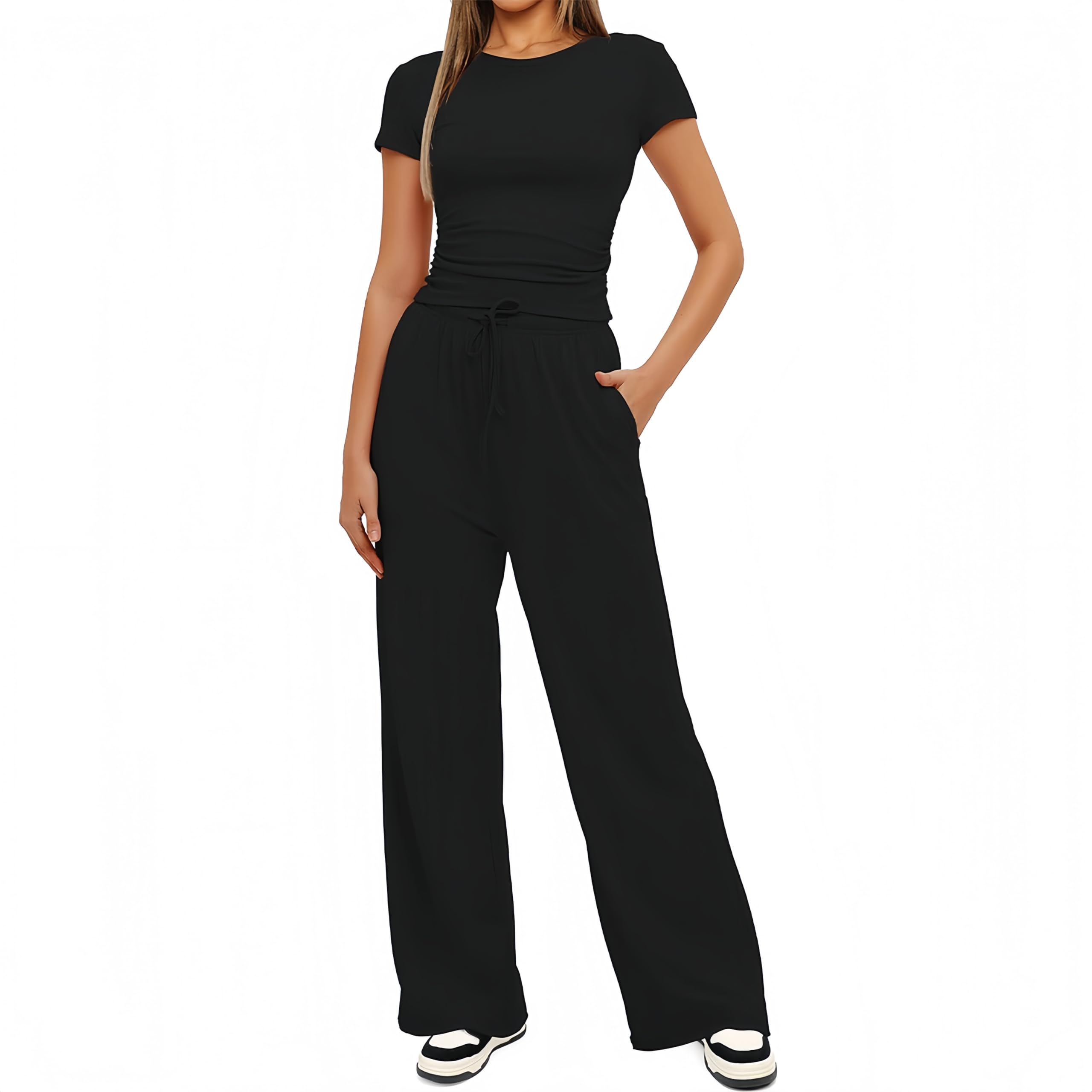 Sportivo Donna Completo Completi Sportivi Due Pezzi Sportiva Estiva Pantaloni Casual Elegante Completo Sportivo Tute da Ginnastica da Donna Estiva 2 Pezzi Homewear