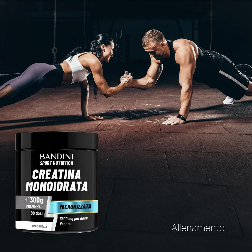 Bandini® Creatina Monoidrata in Polvere Pura al 100% - Integratore per Allenamento, Sport, Palestra e Pre Workout - Include Dosatore - 100% Vegan - A base di Creatine Monoidrato