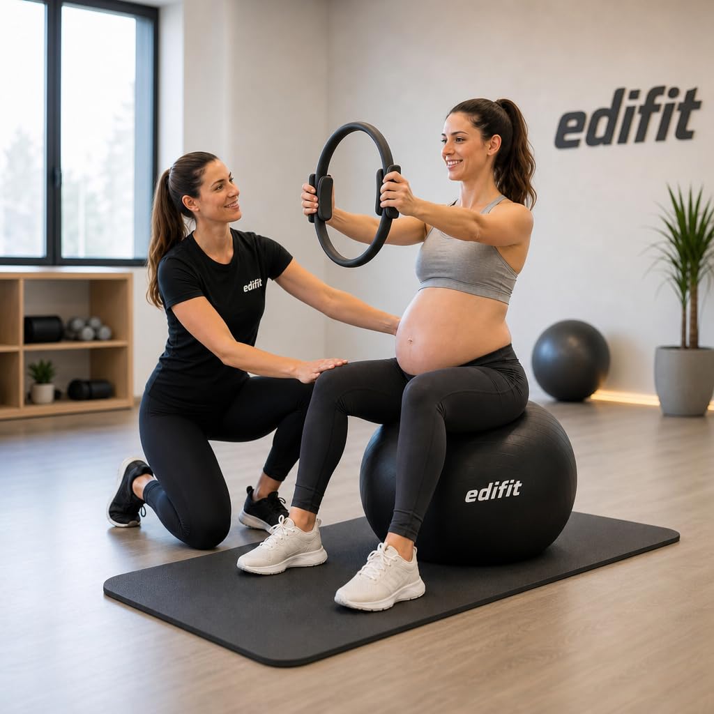 EDIFIT Palla Fitness, Pilates Attrezzi Casa, Incluso il Gonfiatore, Fitball, Yoga Accessori, Palla Gravidanza, Ginnastica Ritmica