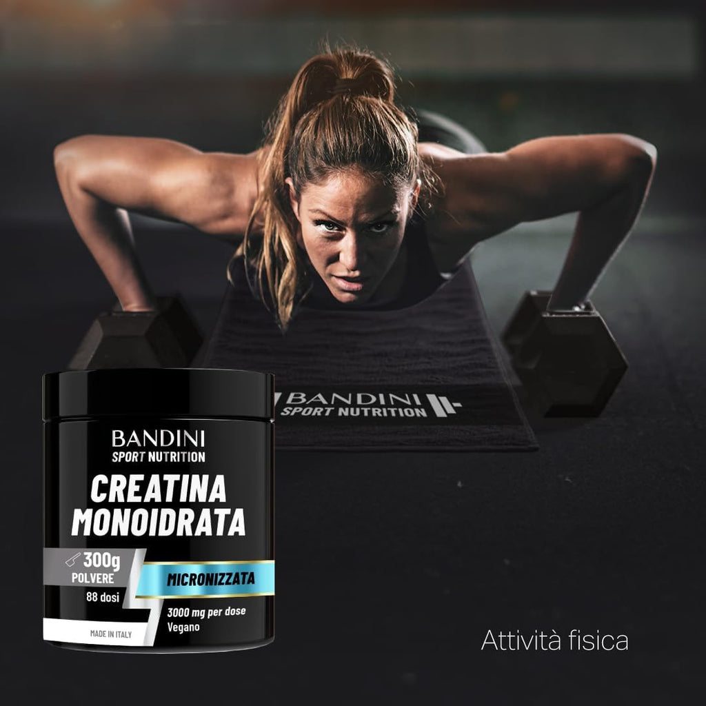Bandini® Creatina Monoidrata in Polvere Pura al 100% - Integratore per Allenamento, Sport, Palestra e Pre Workout - Include Dosatore - 100% Vegan - A base di Creatine Monoidrato