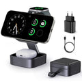 Stazione di ricarica 3 in 1 per Apple, caricabatterie da viaggio magnetico pieghevole veloce compatibile con Mag-Safe per iPhone 17e/17/16/15/14/13/12/Air, Apple Watch & AirPods Pro/4/3/2