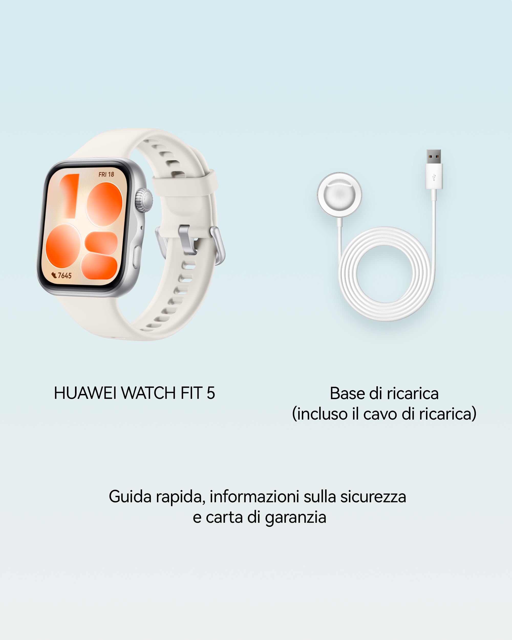 HUAWEI WATCH FIT 5 Smartwatch, Schermo AMOLED HD da 1,82", Design Raffinato, Pagamento NFC, Rilevamento Cadute, Batteria a lunga durata, Monitoraggio della salute, 5 ATM, Android & iOS, Nero