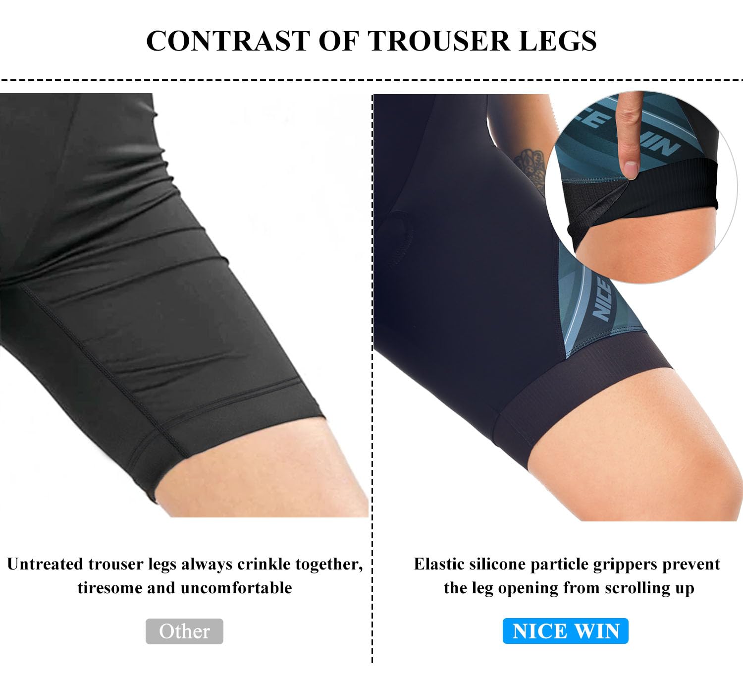 NICEWIN Pantaloncini da Ciclismo Donna Pantaloni Bici Sportivi 3D Gel Imbottiti Asciugatura Rapida per MTB Mutande Bicicletta