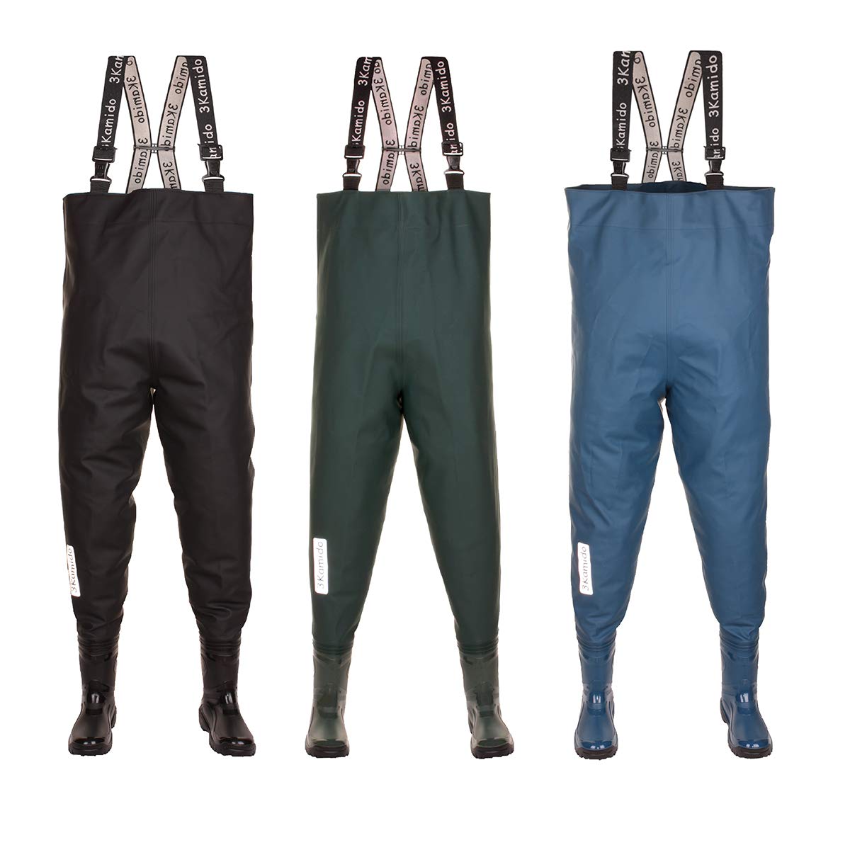 Stivali da Pesca per giovanili, Adolescenti, Junior trampolieri, Nero e Verde, 36, 37, 38, 39 EU, Waders Salopette, Giovani, Suola Solida, Bretelle in Gomma, Borsa per Trasporto