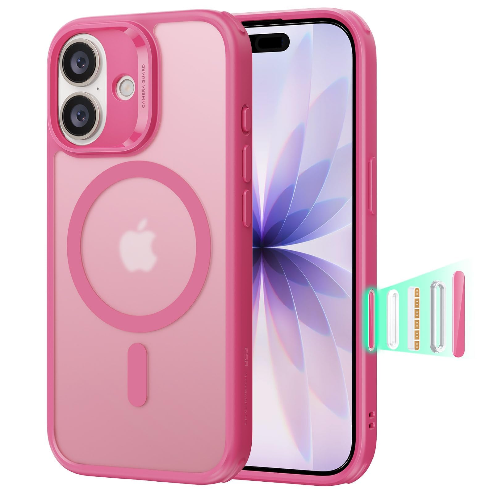 ESR Cover per iPhone 17 Pro Max, Custodia per controllo della fotocamera, Compatibile con MagSafe, Protezione antiurto di livello militare, Angoli Air Guard ammortizzanti, Trasparente