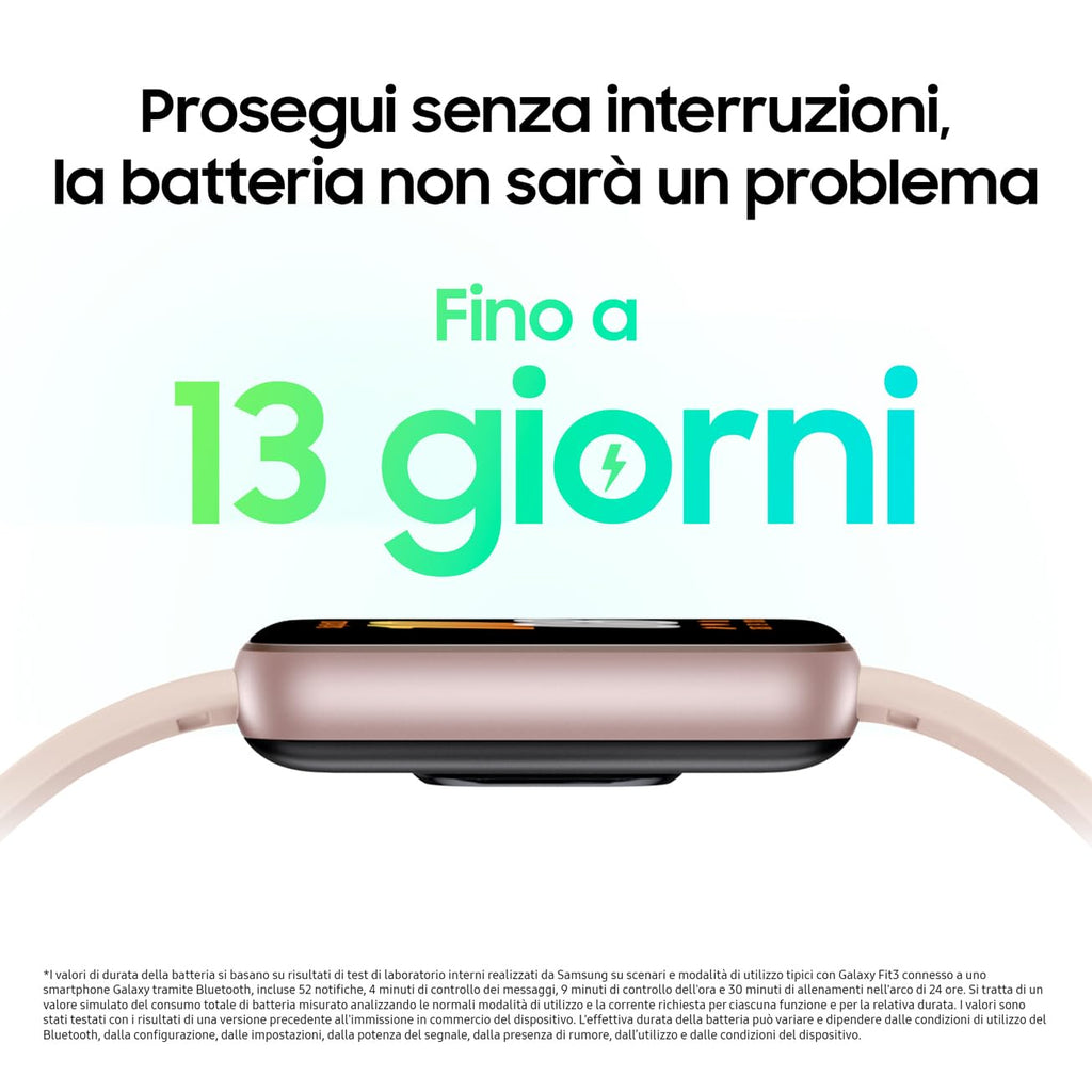 Samsung Galaxy Fit3 fitness band, batteria a lunga durata, rilevamento cadute/SOS, barometro, IP68, monitoraggio sonno, oltre 100 esercizi, gestione notifiche/musica, Gray [Versione italiana]