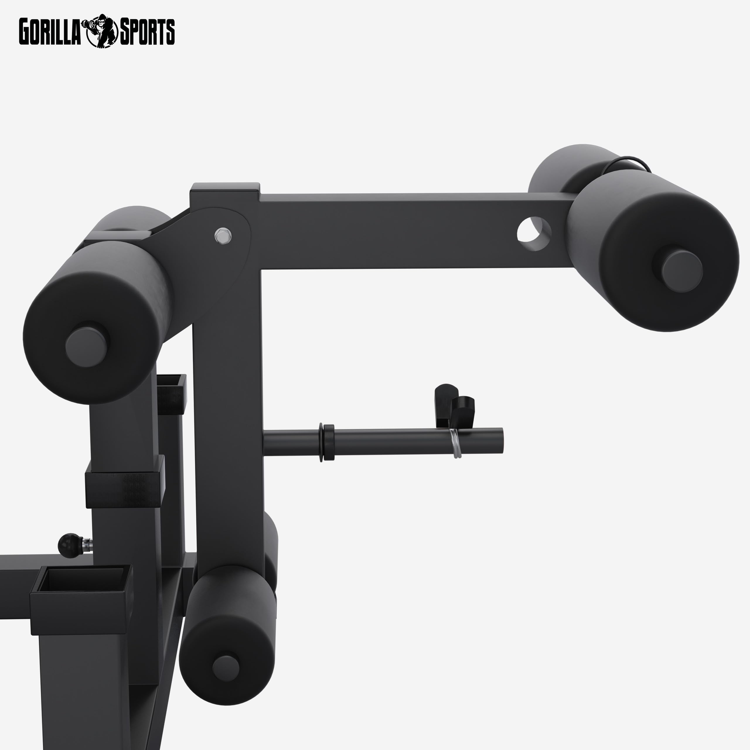 Gorilla Sports® Panca Multifunzione - Schienale Regolabile, Portabilanciere, Butterfly, Curl per Gambe, Nero/Bianco - Panca Pesi, Stazione Fitness