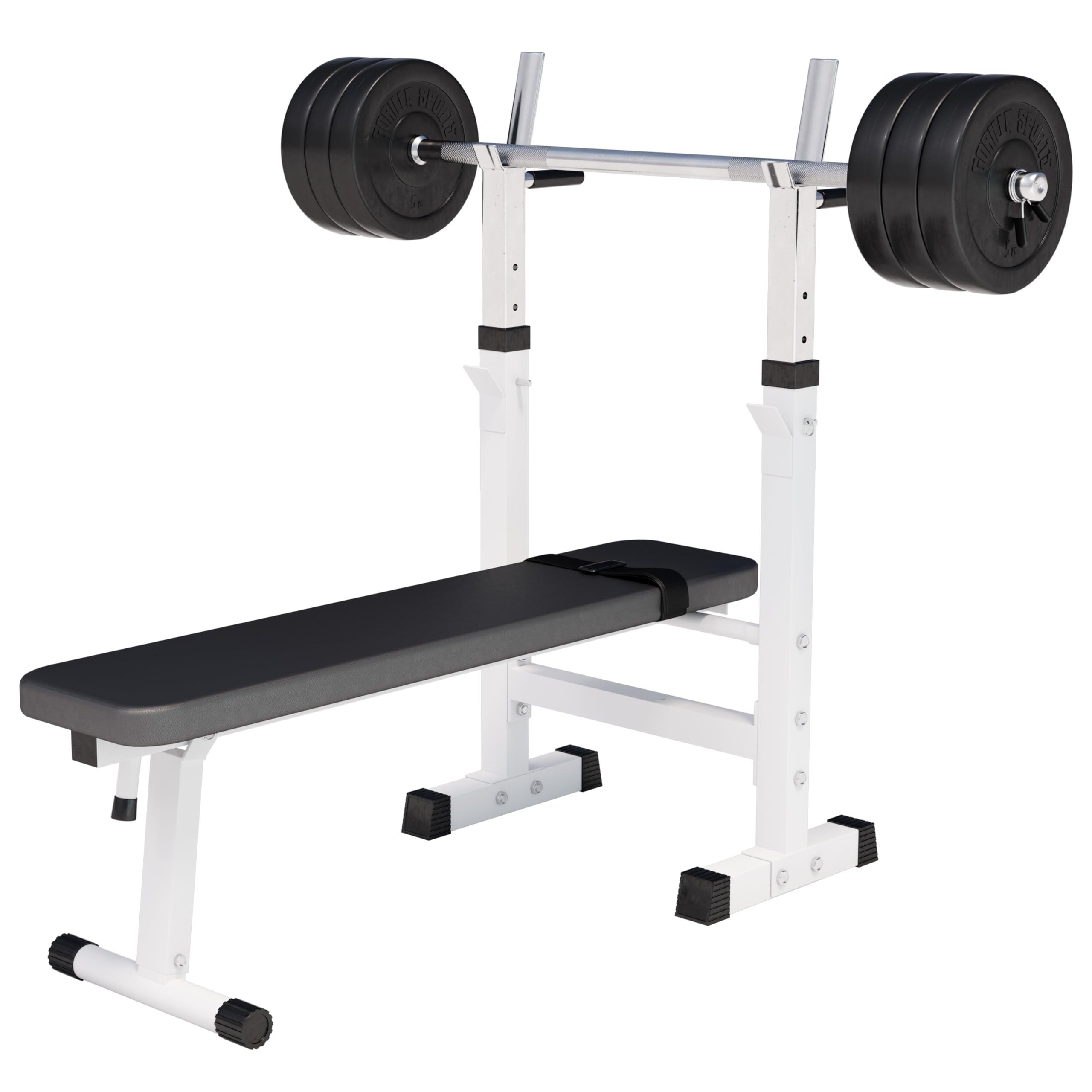 GORILLA SPORTS® Panca Pesi Multifunzione Regolabile – Pieghevole con Porta, Bilanciere e Manubri con Dischi 38/70/100 kg – Piana/Inclinata, Struttura Robusta Max 200 kg – Palestra Casa Fitness