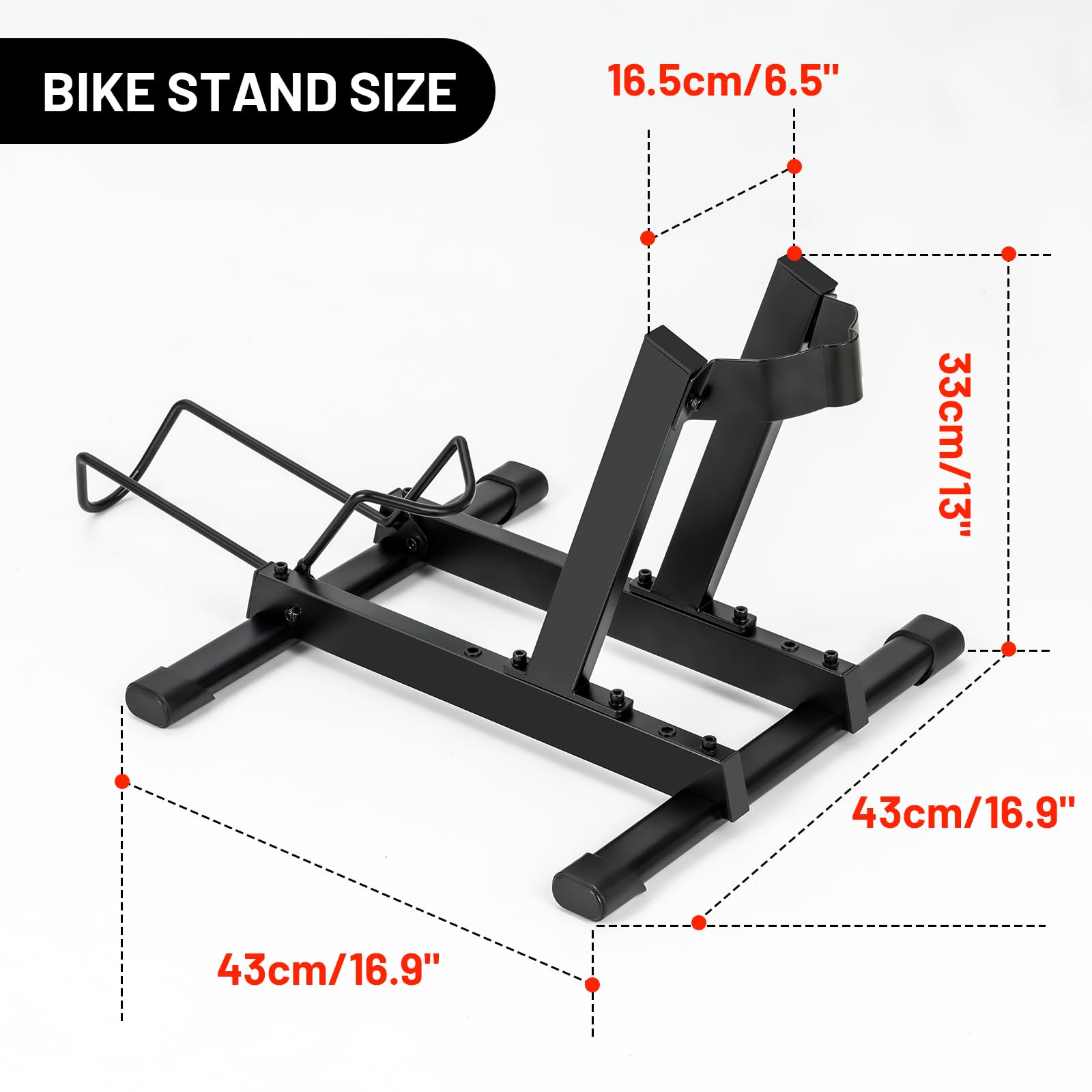 Favoto Cavalletto per E-Bike e Biciclette - Supporto da Pavimento per Bici Elettriche e Tradizionali da 20-29 Pollici Corsa Mountain Capacità Massima 38kg Nero