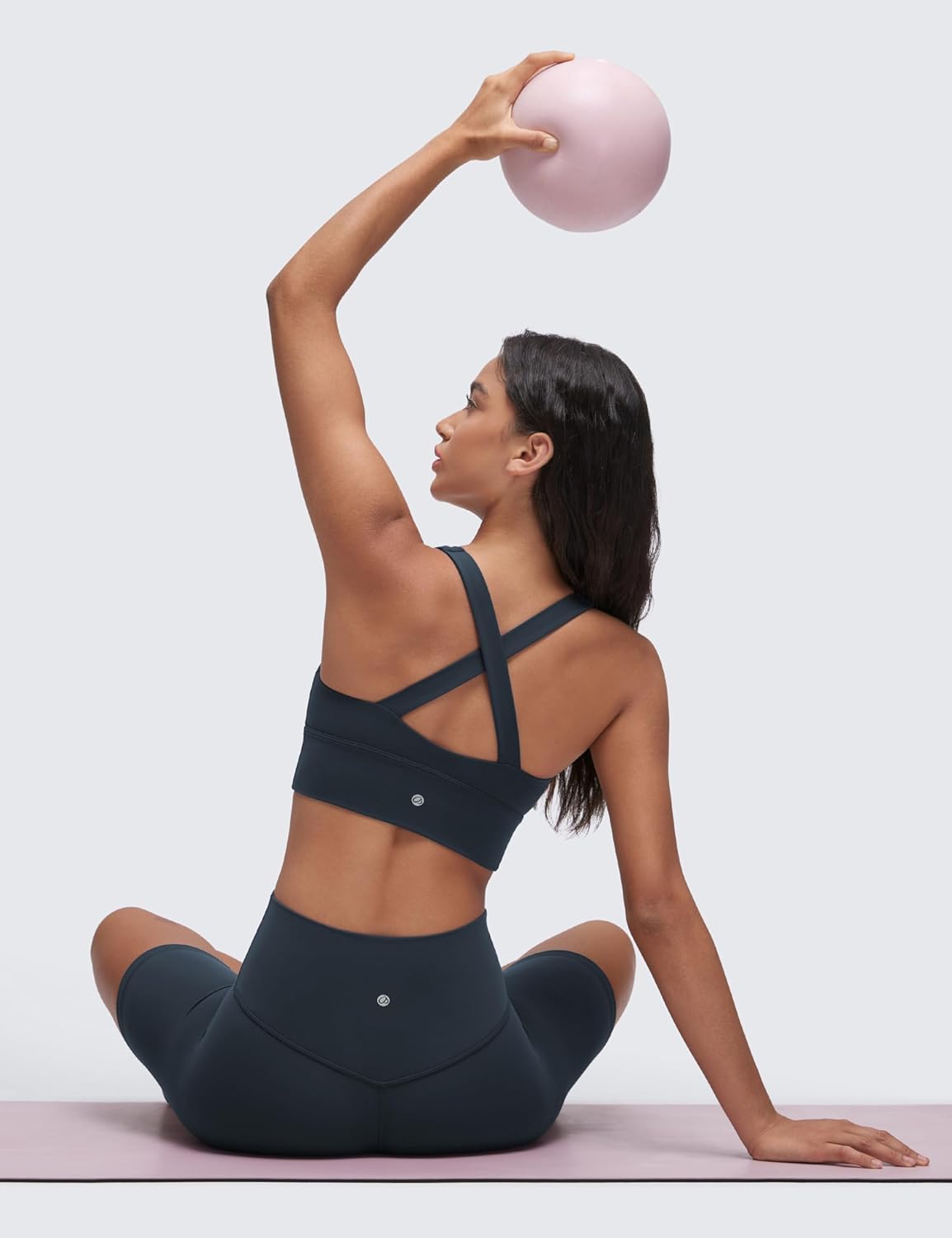 CRZ YOGA Butterluxe Donna Increspato Sport Reggiseni Collo a V Incrocio Schiena Yoga Canotta Tops