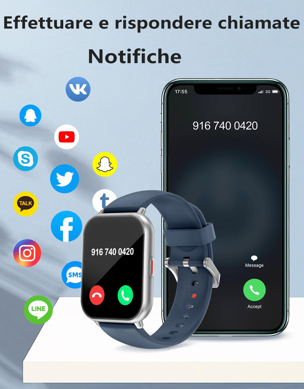 RUIMEN Smartwatch Donna Chiamate Bluetooth Musica Orologio Sportive Contapassi da Polso Cardiofrequenzimetro Saturazione Ossigeno Fitness Tracker Ciclo Mestruale Controllo Sonno per Android iOS Rosa