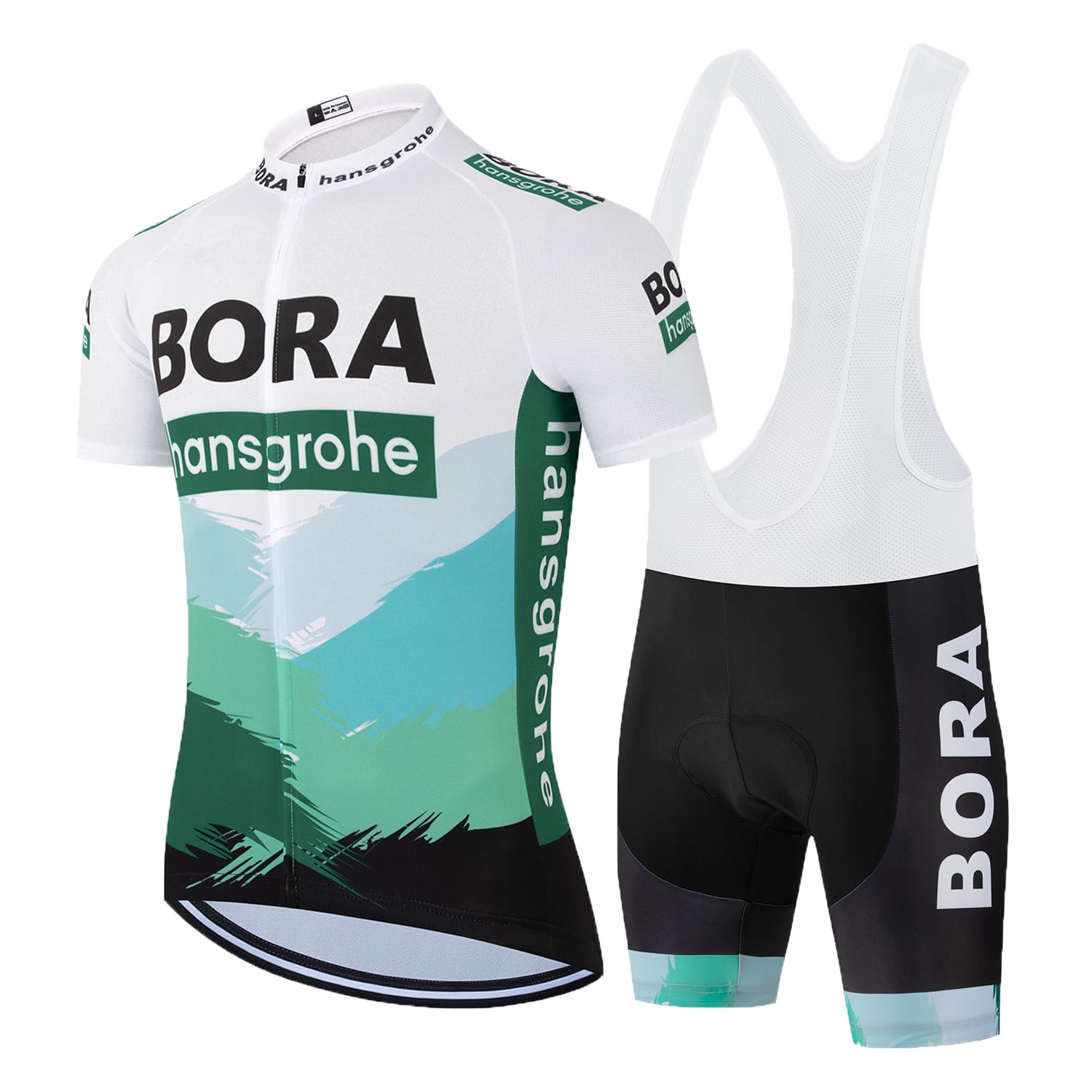 Abbigliamento Ciclismo da Uomo Maniche Corte Completo Bici Completo Ciclismo Manica Corta Tuta Ciclismo Uomo Pantaloncini con Bretelle in Gel 3D Traspirante e ad Asciugatura Rapida