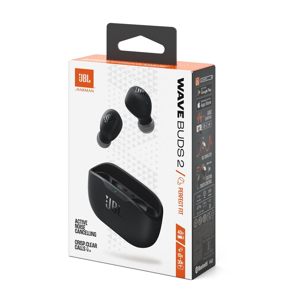 JBL Wave Beam 2, Auricolari Wireless con Cancellazione del Rumore, Nero | Bluetooth 5.3, 40 Ore di Autonomia, Suono JBL Pure Bass, Smart Ambient, Connessione Multipoint, Design Chiuso a Stick