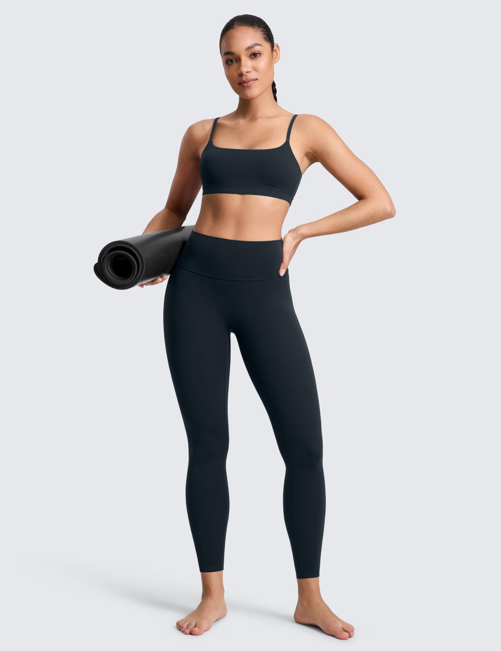 CRZ YOGA SculptAir No Frontale Cucitura Yoga Leggings 64cm - Alto Sciancrato Donna Allenamento Pantaloni