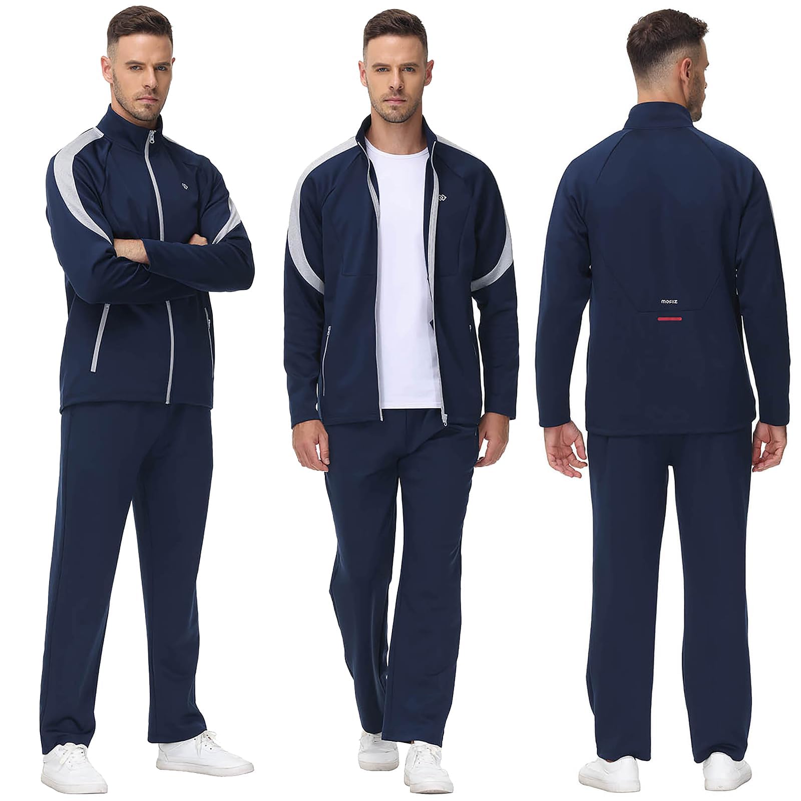 MoFiz Tuta Completo Sportivo Uomo Tennis Abbigliamento Palestra con Cerniera per Attività all'aperto