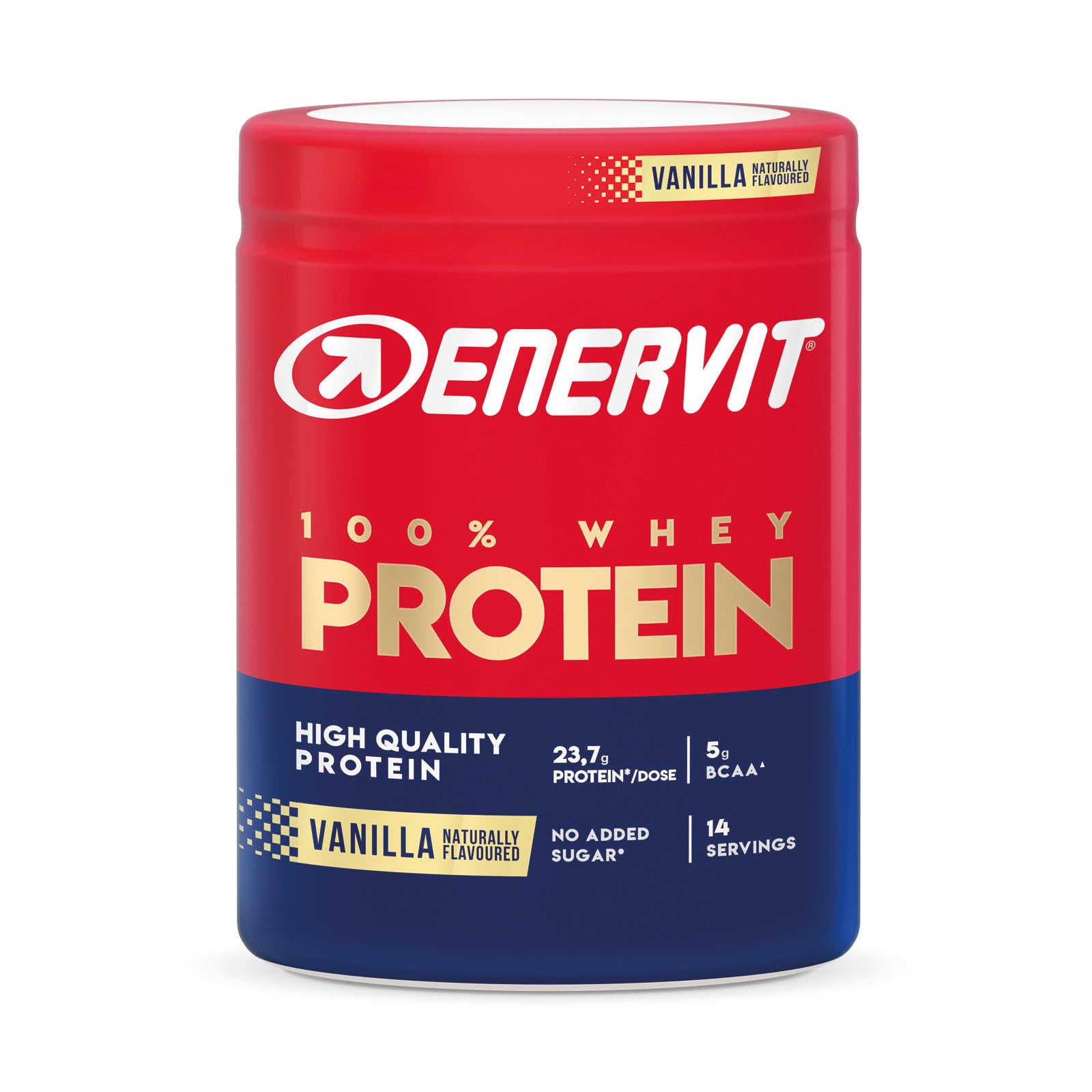 Enervit, 100% Whey Protein, Gusto Cacao, Ideale dopo l'Allenamento, Ricco di Vitamina B6, con Proteine dal Siero del Latte, Senza Zuccheri Aggiunti, Senza Glutine, Barattolo da 420 Grammi