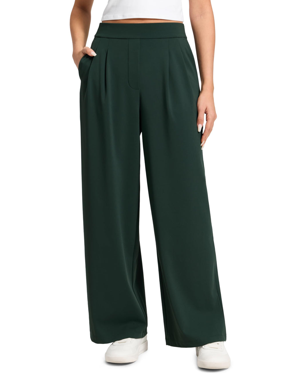 CRZ YOGA 4-Way Stretch Pantaloni da Lavoro Wide Leg Pantaloni da Donna