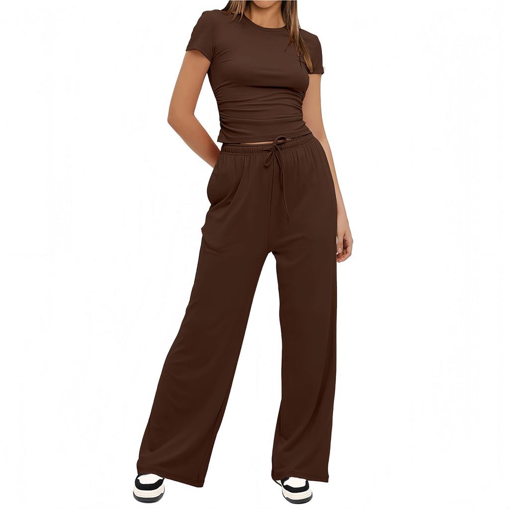 Sportivo Donna Completo Completi Sportivi Due Pezzi Sportiva Estiva Pantaloni Casual Elegante Completo Sportivo Tute da Ginnastica da Donna Estiva 2 Pezzi Homewear