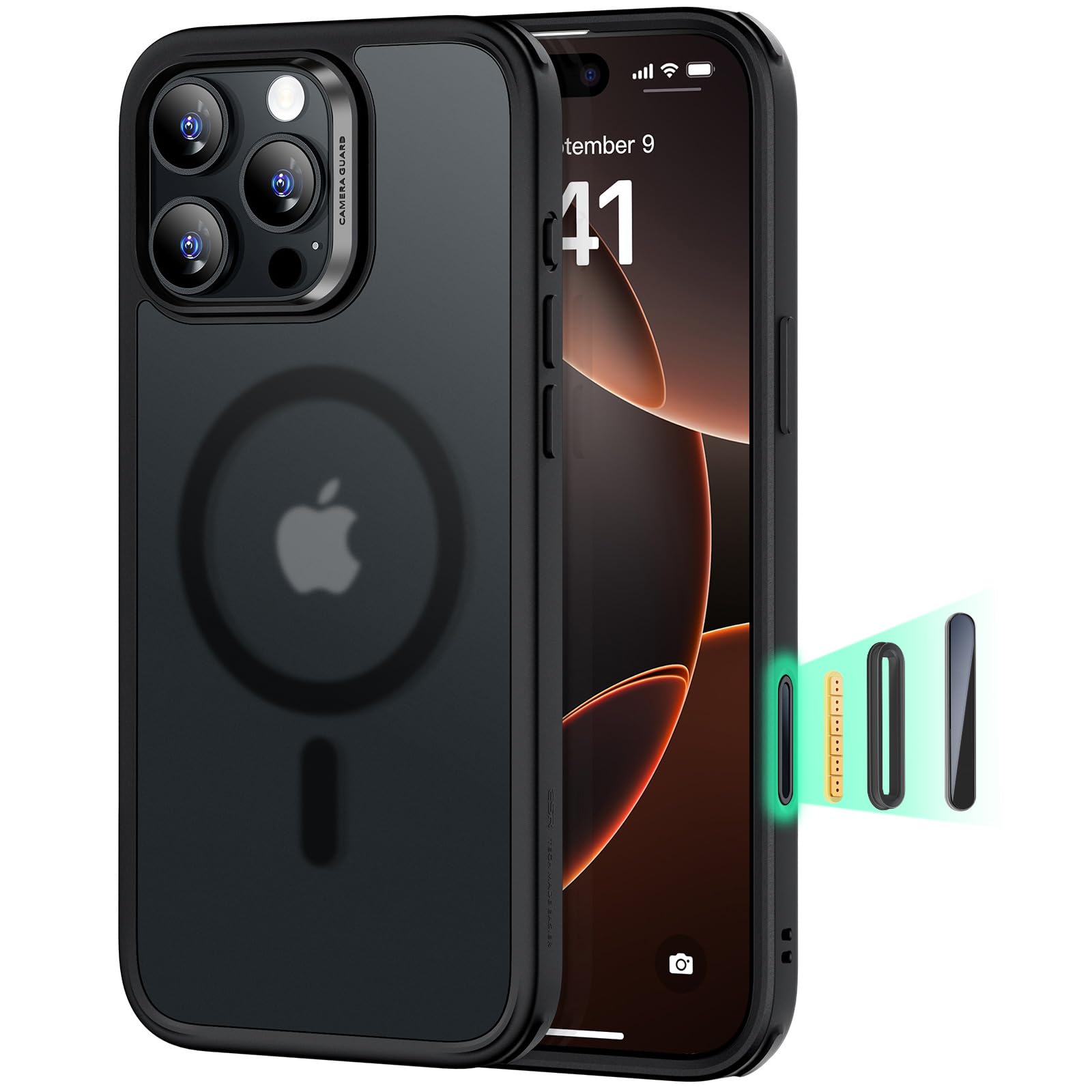 ESR Cover per iPhone 17 Pro Max, Custodia per controllo della fotocamera, Compatibile con MagSafe, Protezione antiurto di livello militare, Angoli Air Guard ammortizzanti, Trasparente