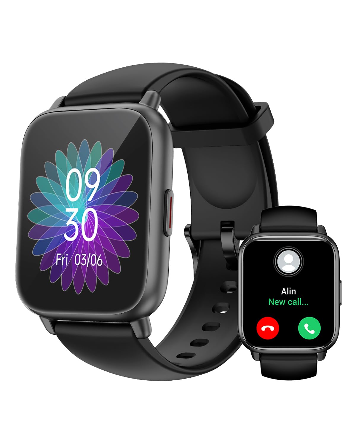 RUIMEN Smartwatch Donna Chiamate Bluetooth Musica Orologio Sportive Contapassi da Polso Cardiofrequenzimetro Saturazione Ossigeno Fitness Tracker Ciclo Mestruale Controllo Sonno per Android iOS Rosa