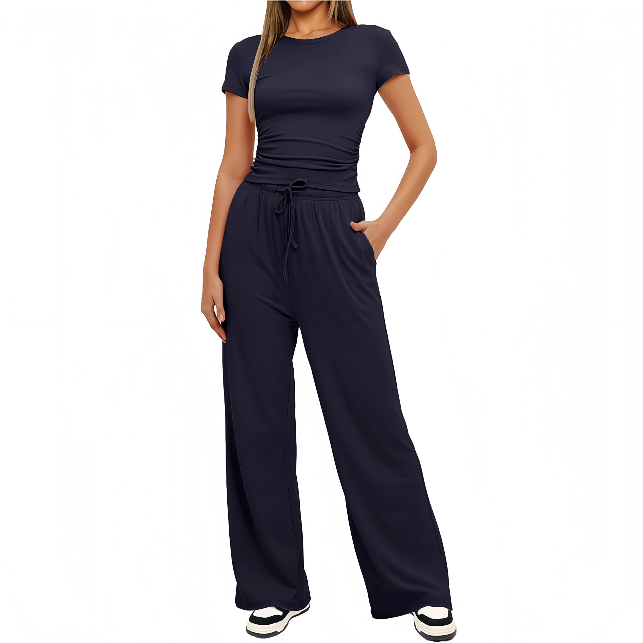 Sportivo Donna Completo Completi Sportivi Due Pezzi Sportiva Estiva Pantaloni Casual Elegante Completo Sportivo Tute da Ginnastica da Donna Estiva 2 Pezzi Homewear